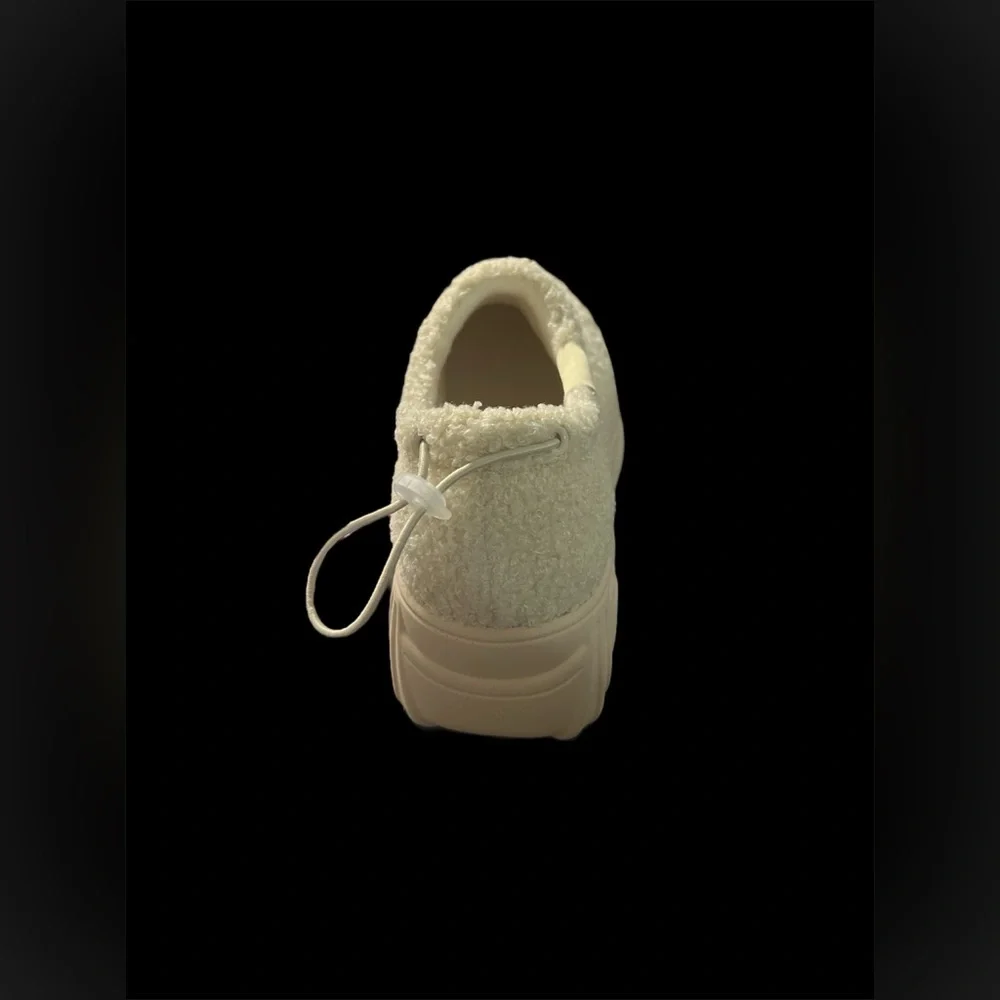 KOI FLAMMA MICROFIBRE CHUNKY CREAM PLATFORM‎ SHOES SLIP ON